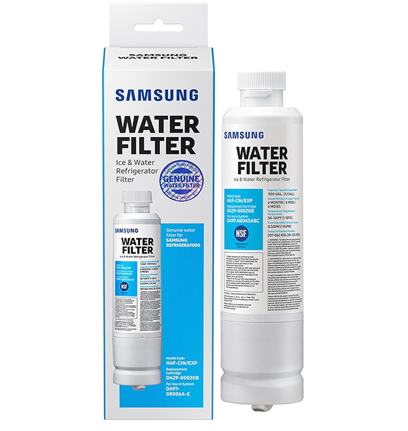 SAMSUNG Filter for Refrigerator Water and Ice DA29-00020B - 1 Pack