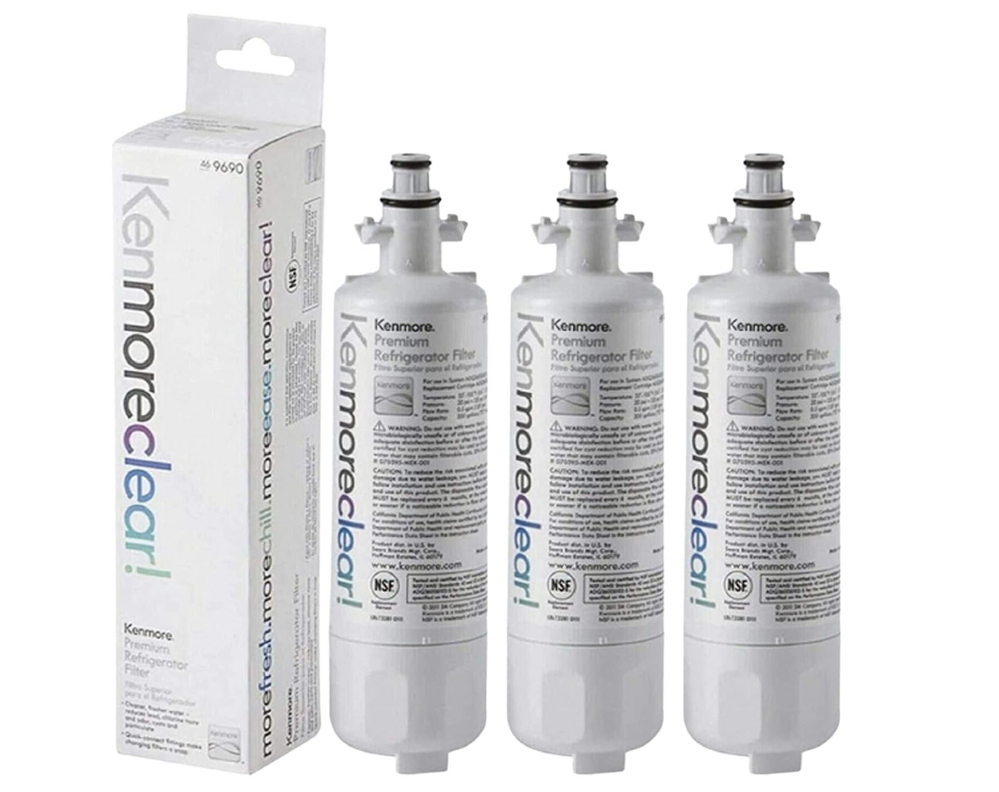 9690 Refrigerator Water Filter,Compatible for kenmore 9690,46-9690,469690 Refrigerator Water Filter white (3-Pack)