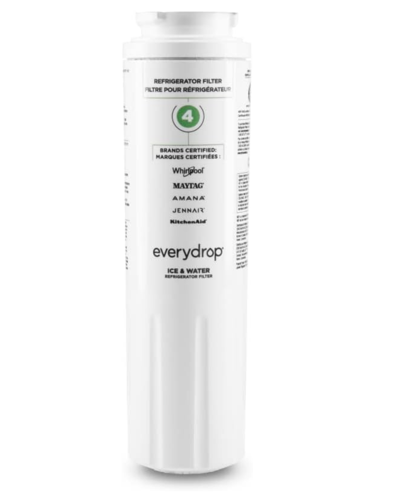 Everydrop by Whirlpool Ice and Water Refrigerator Filter 4, EDR4RXD1, Single-Pack Green